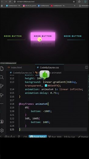 Glowing Neon Button 🔥 | HTML CSS Animation #webdevelopment #webdesign #coding