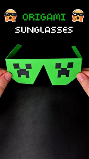 DIY Minecraft Creeper Origami Sunglasses 💚😎 How to Make Glasses With Just Paper! 🕶️ Easy Paper Craft