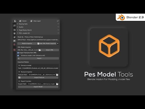 PES Model Tools Release! | Support Blender 2.9 | Addon Import/Export .model Files