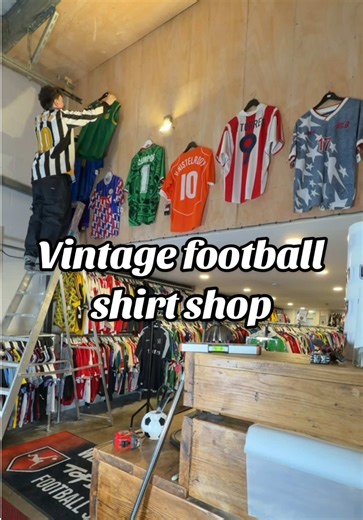POV: Working in a vintage football shirt shop. #footballshirts #football #shopvintage #vintage #fyp