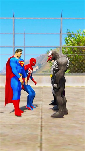 GTA V : Spiderman Team Vs Big Venom Team Fight Match 😯| ep 155 #shorts #shortsfeed #gta5