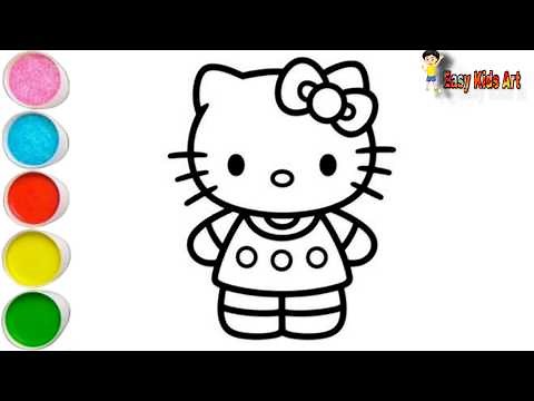 Cute Hello Kitty Coloring for Kids 🎨 | Easy & Fun Painting Tutorial