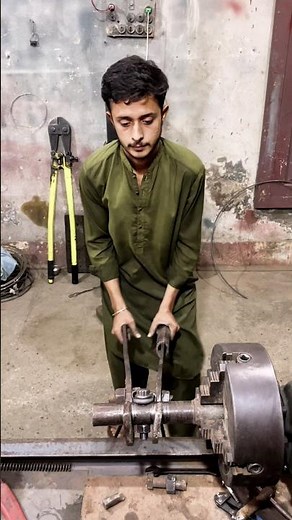 Youth of Pakistan showcasing their talent with vintage lathe skills #shorts