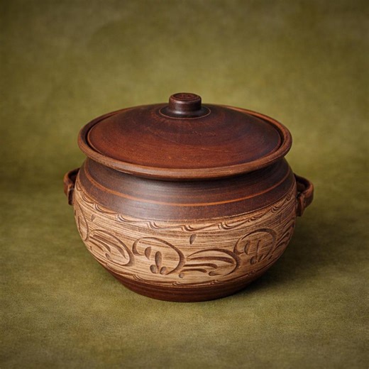 Pottery Clay Cooking Pot: Handcrafted Terracotta Clay Cookware, Ceramic Bread Baker - Etsy