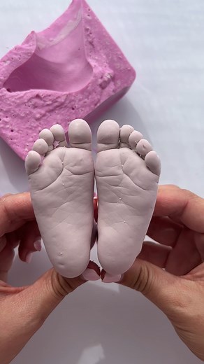 This part of the process is called demoulding, where the moulding material is peeled away to reveal the cast within. It’s one of my fave parts - the big reveal! I started filming these clips to share with my customers…but it turns out the whole world seems to love them too! To book an appointment or learn how to lifecast click the link in my bio or send me a message! #lifecasting #babycasting | Rosie's Casting Studio