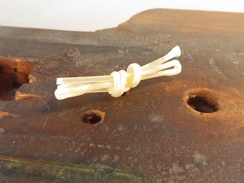 009 Knotting the line on a tall case/ long case clock - Natural Gut