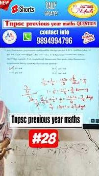 tnpsc maths previous year questions #government #tnpscmaths