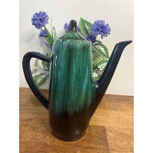 Vintage Blue Mountain Pottery Coffee Pot Green Drip Glaze Canada Retro Dining - Etsy