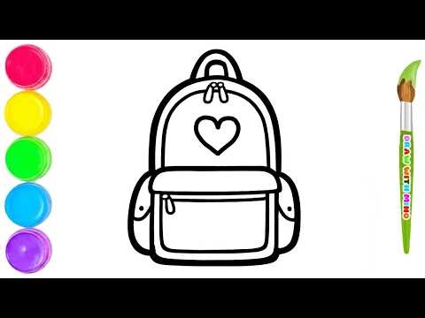 Easy Backpack Drawing for Kids | Drawing, Painting & Coloring for Kids 🎒