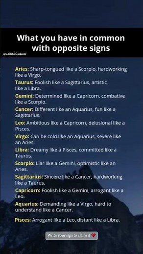 Why Opposite Zodiac Signs Secretly Understand Each Other 💫 #astrology #horoscope #zodiac