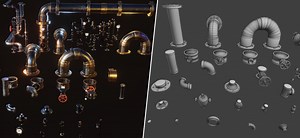 Steampunk Pipes Kit (Cycles & Eevee)