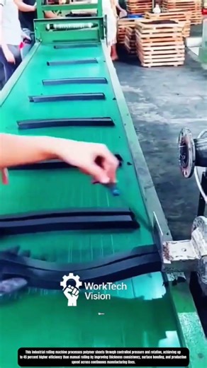 Industrial Polymer Sheet Rolling and Lamination Process in Production Line