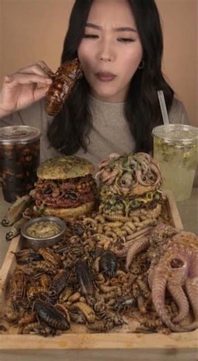 “Alien insect ASMR… listen with headphones 👽🎧 #ASMRMukbang”