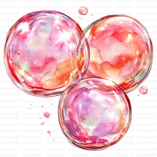 20 Bubbles Clipart, Iridescent Bubbles, Foam Water Bubble, Printable Watercolor, High-quality Jpgs, Paper Craft, Junk Journal - Etsy