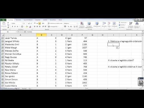 Táblázatkezelés - Adatbázis függvények - Excel