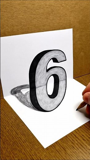 Amazing 3D Trick Number (6) Real Illusion on Paper 😱 #shorts #drawing #trick #magic #art #draw #fyp