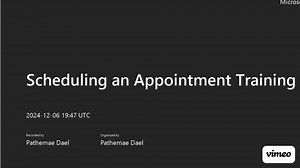 Scheduling an Appointment Training