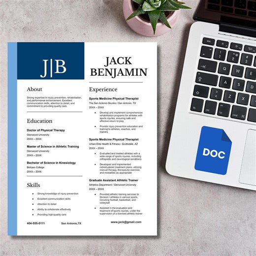 ATS Medical Doctor Resume Template, Professional CV Design (google Docs File) - Etsy