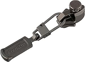 FixNZip Small Black Nickel Zipper Repair Kit | Universal No-Sew Slider Replacement for Pants, Skirts, Fine Garments, and Handbags | Instant and Reusable Zipper Repair Tool | Sizes 1-4