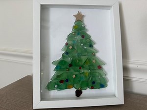 Sea Glass Christmas Tree With Many Ornaments! - Etsy