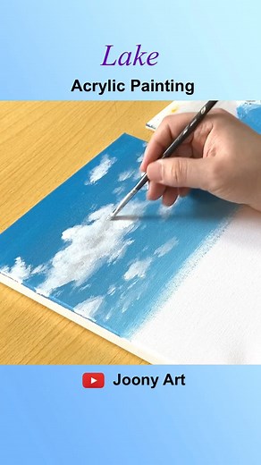 Joony Art on Instagram: "Lake scenery Acrylic Painting Youtube--Joony art  You can watch the full video on my YouTube channel. Thank you #acrylicPainting #landscape #dailypaint #satisfying #oncanvas #howtopaint #stepbystep #acrylic #아크릴화 #취미미술 #easyacrylicpainting"