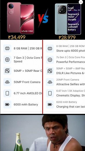 Comparison between Redmi Note 14 pro+ and Vivo V50 🔥🤯😱😱#viral #shorts