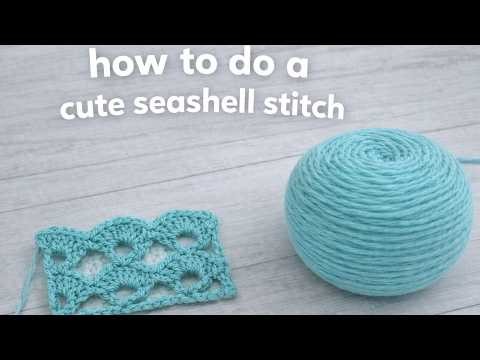 How to crochet a sea shell stitch easy & cute !!!