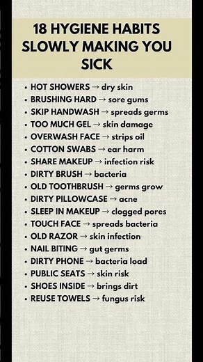 18 Common Hygiene Mistakes That Harm Your HealthYour “Clean” Routine Might Be Making You Sick