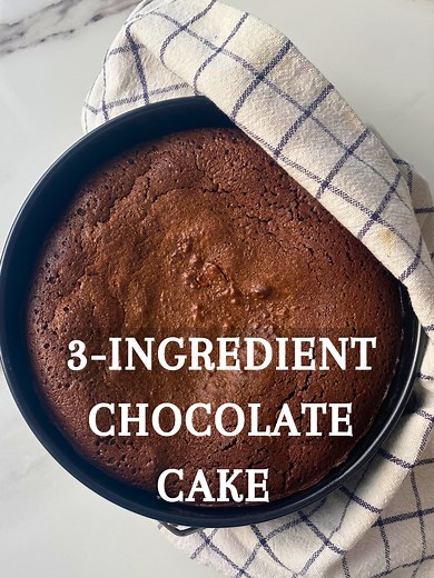 3-Ingredient Chocolate Cake Recipe Without Flour