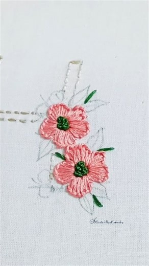 Swati. S. Hand Embroidery Artist, My Beautiful Creative World on Instagram: "Elegant Pink Flower Hand Embroidery 🌸 | DIY Lettering Design 🌸🌱 Brighten up your embroidery projects with these lovely pink flowers! 🌸✨ In this quick tutorial, I show you how to stitch a delicate floral design perfect for Lettering Hand Embroidery. Whether you are personalizing a gift or adding a floral touch to your wardrobe, these simple stitches create a stunning effect on any fabric. Watch the full, detailed tut