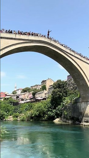 Crazy 70ft Dive Off Mostar Bridge! 🇧🇦