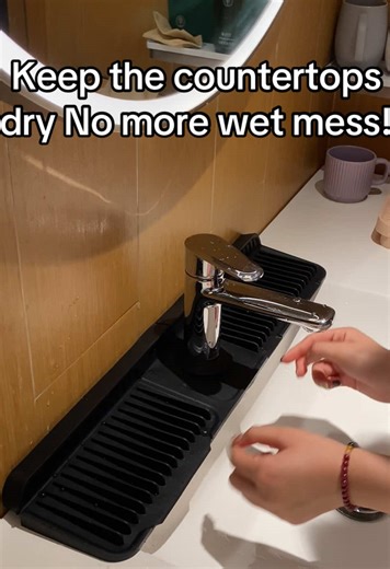 - [ ] 24-inch large size, suitable for mostAmerican sinks.It not only beautiful butalstggM 2 #kitchenessentials #faucetmat #siliconemact #kitchen #homeessentials