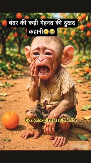 बंदर की कड़ी मेहनत की दुखद कहानी 😢😭 #youtubeshorts #shortvideo #shorts #viral