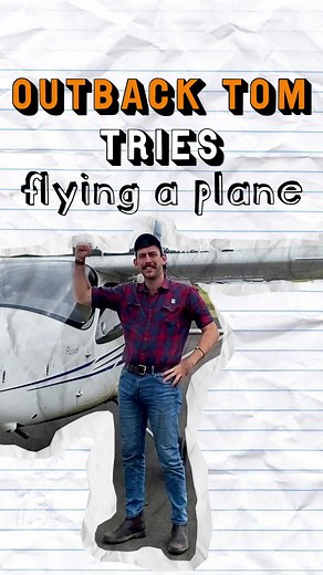 Outback Tom tries - Flying a plane! #Outback #Aviation #learnontiktok