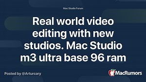 Real world video editing with new studios. Mac Studio m3 ultra base 96 ram vs Mac Studio M4 Max 64 gb of ram.