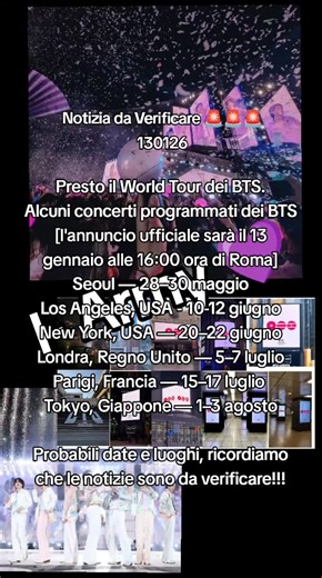 World Tour dei BTS: Date e Luoghi Confermati