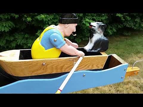 Fascinating Handcrafted Rowboat Whirligig