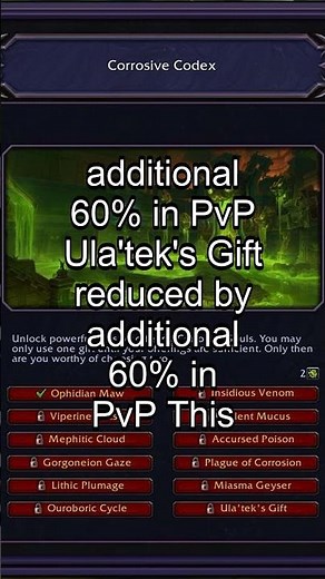 Corrosive Codex Power Nerfed - Ula'tek's Gift