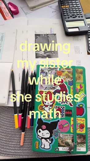 i was helping her and i drew her when she was solving a problem #colorpencilart #sketchbookpages #sketchbookcheck #sketchingprocess #drawingeveryday