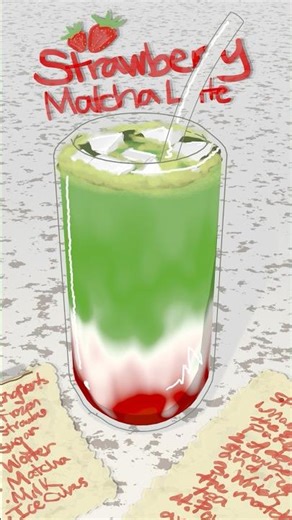 🍓 Strawberry Matcha Latte | Midnight Piano Cafe #1