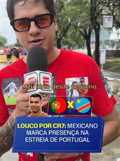A paixão por CR7 atravessa fronteiras: mexicano acompanhou a estreia de Portugal contra a RD Congo na Copa do Mundo. Assista à Copa do Mundo FIFA pela CazéTV, no #DisneyPlus, sem custo adicional #ESPN2026 #FIFAWorldCup #cristianoronaldo #portugal #tiktokesportes