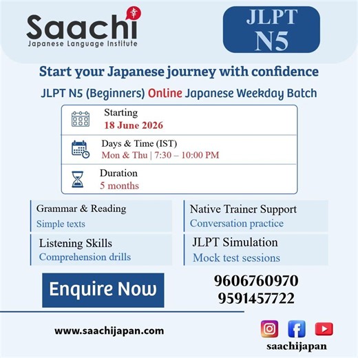 JLPT N5 Online Course | Learn Japanese from Scratch | Saachi Japanese Language Institute