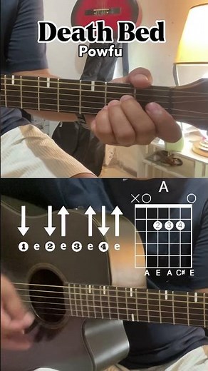 Easy Chords | Death Bed ✅| Powfu| Guitar Tutorial | Strummimg #guitartutorial #shorts #guitar #cover