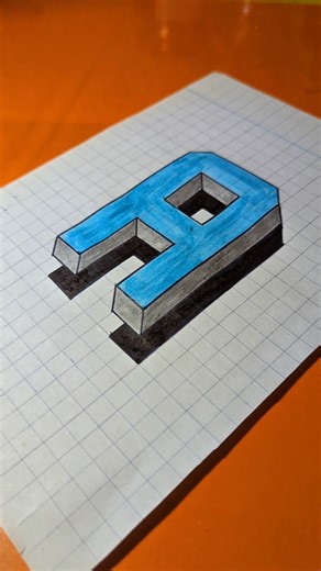 how to draw 3D letter A #illusion #drawing#3dart
