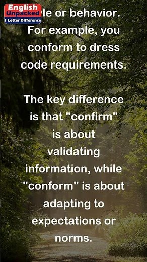 Confirm and Conform (One Letter)