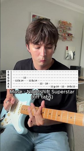 Muse’s best riff!? Playing the riff from Nightshift Superstar (with tabs) 🎸 #muse #guitarriffs