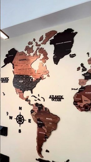 3D Wooden Texture Wooden World Map