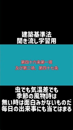 【シャワー学習】建築基準法学習用聞き流し動画 建築基準法 第四章の二 指定認定機関等（審査請求）第七十七条の五十三【1分学習】