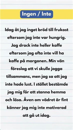 Svensk grammatik | “Inte” och “Ingen” enkelt
