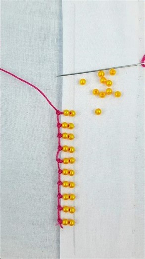 Needle Lace Beaded Embroidery Borders | Embroidery Edges #reels #handbroidery #diy